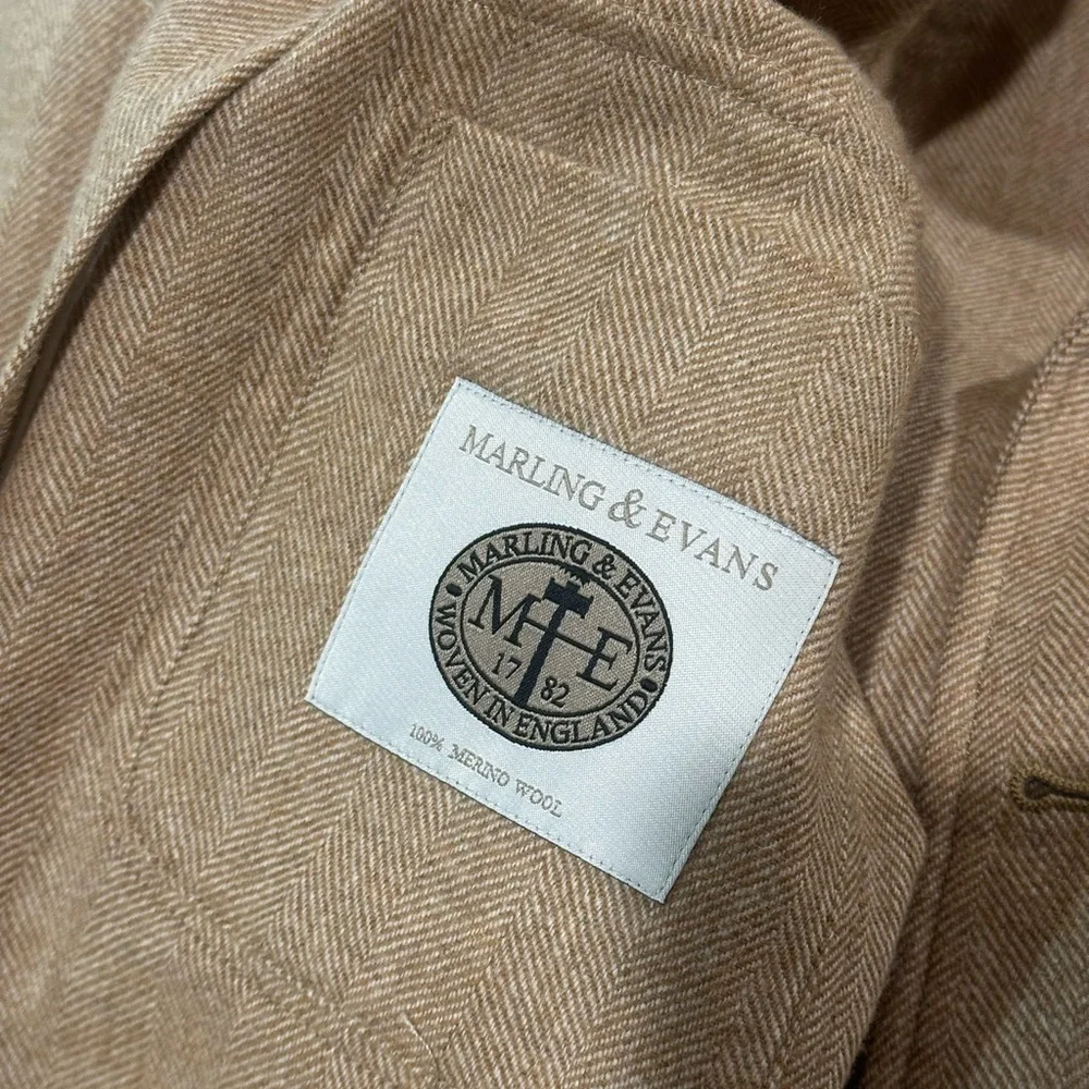 Men's Beige Belted Field Jacket - Picture 6 of 10